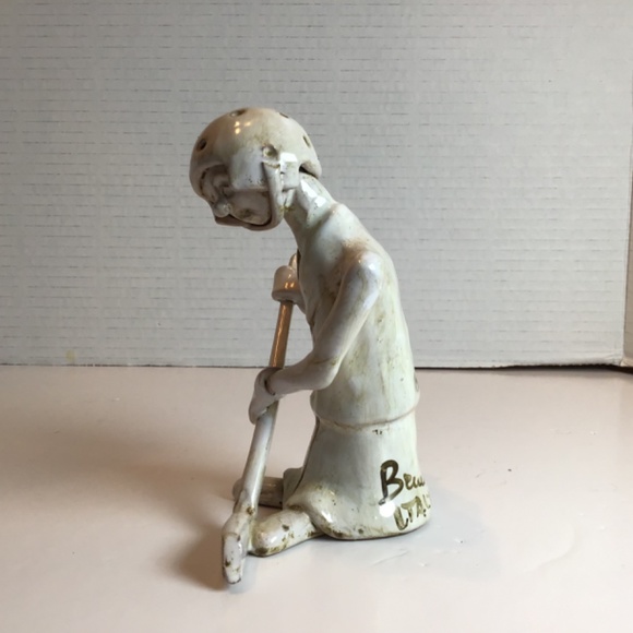 VTG Signed Dino Bencini Italy Hand Rolled Clay Hockey Player Figurine - Picture 3 of 8